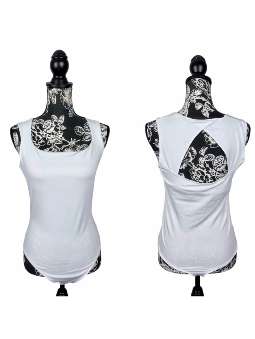 5 for $25 Hollister white square neck open back stretchy bodysuit size large